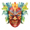 20 High-Quality Tiki Mask Clipart - Tiki mask digital watercolor JPG instant download for commercial use - Digital download