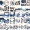 Blush Winter Watercolor Clipart Set - 258+ transparent PNG, Christmas graphics, Winter holiday png images, Commercial use, Digital download
