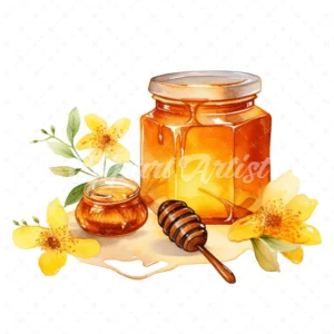 20 High-Quality Honey Clipart - Honey bee digital watercolor JPG instant download for commercial use - Digital download