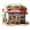 22 High-Quality Cafe Storefronts Clipart - Cafe storefronts digital watercolor JPG instant download for commercial use - Digital download