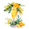 20 High-Quality Mimosa Cocktail Clipart - Mimosa cocktail digital watercolor JPG instant download for commercial use - Digital download