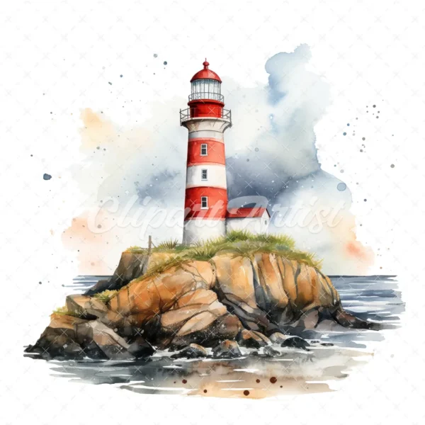 20 High-Quality Lighthouses Clipart - Lighthouses digital watercolor JPG instant download for commercial use - Digital download