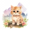 20 High-Quality Cute Kitten Clipart - Cute kitten digital watercolor JPG instant download for commercial use - Digital download