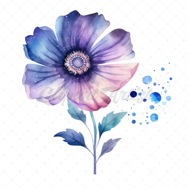 19 High-Quality Galaxy Flowers Clipart - Galaxy flowers digital watercolor JPG instant download for commercial use - Digital download