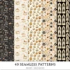 Cozy Haunt Seamless Patterns, Spooky autumn JPEG, Ghosts pattern, Witch hat, Bones, Pumpkin repeating pattern, Digital scrapbook paper