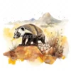 20 High-Quality Honey Badger Clipart - Honey badger digital watercolor JPG instant download for commercial use - Digital download