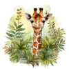 20 High-Quality Forest Giraffe Clipart - Forest giraffe digital watercolor JPG instant download for commercial use - Digital download