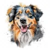 20 High-Quality Australian Shepherd Clipart - Shepherd digital watercolor JPG instant download for commercial use - Digital download