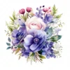 20 High-Quality Bouquet of Flowers Clipart - Bouquet of flower digital watercolor JPG instant download for commercial use - Digital download
