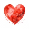 20 High-Quality Red Heart Clipart - Red heart digital watercolor JPG instant download for commercial use - Digital download