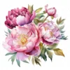 24 High-Quality Iridescent Peony Clipart - Iridescent peony digital watercolor JPG instant download for commercial use - Digital download