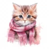 18 High-Quality Kittens With Scarf Clipart - Kittens scarf digital watercolor JPG instant download for commercial use - Digital download