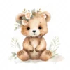 20 High-Quality Boho Cute Bears Clipart - Boho cute bears digital watercolor JPG instant download for commercial use - Digital download