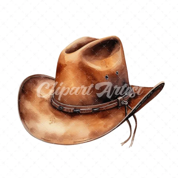 20 High-Quality Cowboy Hat Clipart - Cowboy hat digital watercolor JPG instant download for commercial use - Digital download