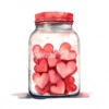 20 High-Quality Jar of Hearts Clipart - Jar of hearts digital watercolor JPG instant download for commercial use - Digital download