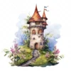 20 High-Quality Fairy Towers Clipart - Fairy towers digital watercolor JPG instant download for commercial use - Digital download