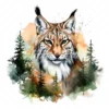 20 High-Quality Lynx Clipart - Lynx digital watercolor JPG instant download for commercial use - Digital download