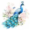 20 High-Quality Peacock in Garden Clipart - Peacock digital watercolor JPG instant download for commercial use - Digital download