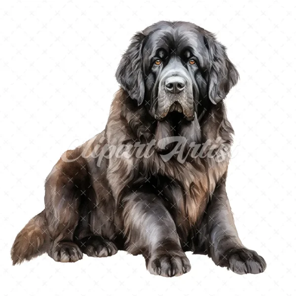 20 High-Quality Newfoundland Clipart - Newfoundland digital watercolor JPG instant download for commercial use - Digital download
