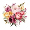 20 High-Quality Flower Bouquet Clipart - Flower bouquet digital watercolor JPG instant download for commercial use - Digital download