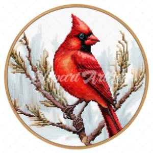 20 High-Quality Red Cardinal Cross Stitch Clipart - Cardinal digital watercolor JPG instant download for commercial use - Digital download