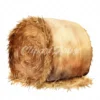 19 High-Quality Hay Bale Clipart - Hay bale digital watercolor JPG instant download for commercial use - Digital download