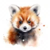 20 High-Quality Baby Red Panda Portrait Clipart - Baby panda digital watercolor JPG instant download for commercial use - Digital download