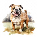 20 High-Quality Bulldog Clipart - Bulldog dog digital watercolor JPG instant download for commercial use - Digital download