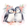 20 High-Quality Happy Penguin Friends Clipart - Penguin friend digital watercolor JPG instant download for commercial use - Digital download