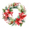 20 High-Quality Christmas Wreath Clipart - Christmas wreath digital watercolor JPG instant download for commercial use - Digital download