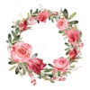 20 High-Quality Roses Wreath Clipart - Roses wreath digital watercolor JPG instant download for commercial use - Digital download