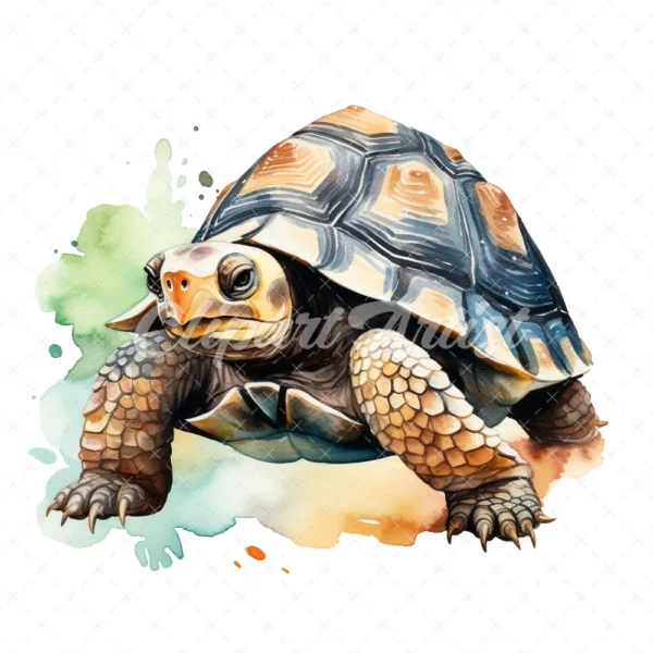 20 High-Quality Cute Tortoise Clipart - Cute tortoise digital watercolor JPG instant download for commercial use - Digital download