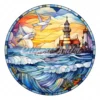 20 High-Quality Seaside Stained Glass Clipart - Seaside digital watercolor JPG instant download for commercial use - Digital download