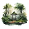 20 High-Quality Forest Shrine Clipart - Forest shrine digital watercolor JPG instant download for commercial use - Digital download