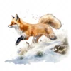 19 High-Quality Pouncing Fox Clipart - Pouncing fox digital watercolor JPG instant download for commercial use - Digital download