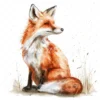20 High-Quality Cute Foxes Clipart - Cute fox sitting digital watercolor JPG instant download for commercial use - Digital download