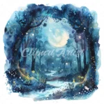 20 High-Quality Enchanted Fairy Forest Clipart - Fairy forest digital watercolor JPG instant download for commercial use - Digital download