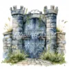20 High-Quality Castle Entrance Clipart - Castle entrance digital watercolor JPG instant download for commercial use - Digital download