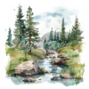 19 High-Quality Crystalline Stream Clipart - Crystalline digital watercolor JPG instant download for commercial use - Digital download