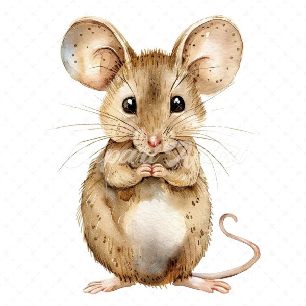 20 High-Quality Cute Mouse Clipart - Cute mouse digital watercolor JPG instant download for commercial use - Digital download