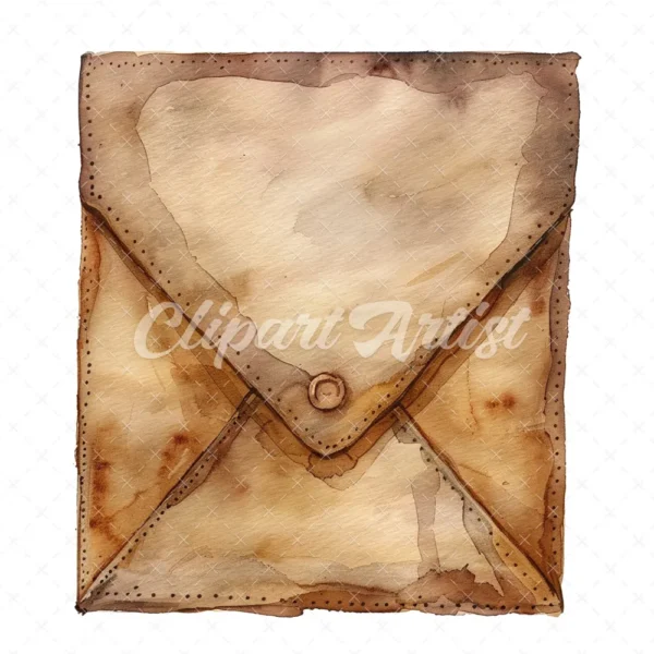 20 High-Quality Antique Letter Envelope Clipart - Letter envelope watercolor JPG instant download for commercial use - Digital download