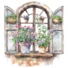 20 High-Quality Victorian Windows Set-1 Clipart - Victorian windows watercolor JPG instant download for commercial use - Digital download