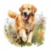 20 High-Quality Golden Retriever Clipart - Golden retriever digital watercolor JPG instant download for commercial use - Digital download