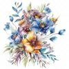 20 High-Quality Fantasy Flowers Clipart - Bouquet flowers digital watercolor JPG instant download for commercial use - Digital download