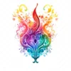 20 High-Quality Rainbow Mehndi Clipart - Rainbow mehndi digital watercolor JPG instant download for commercial use - Digital download