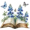 21 High-Quality Bluebonnet Floral Book Clipart - Floral book digital watercolor JPG instant download for commercial use - Digital download
