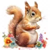 24 High-Quality Cute Baby Squirrel Clipart - Cute baby squirrel digital watercolor JPG instant download for commercial use -Digital download