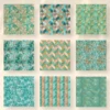Teal and Gold Seamless Digital Paper - 63 Scrapbook patterns, Teal gold textures, Future journal and cards, Commercial use, Digital download