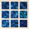 Ultramarine Galaxy Seamless Digital Paper - 63 Scrapbook patterns, Blue night sky backgrounds, Space foil, Commercial use, Digital download