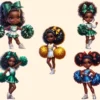 Cheerleader Girls PNG Clipart Collection - 24 PNG, Pep rally png designs, Cheer squad illustrations, Commercial use, Digital download
